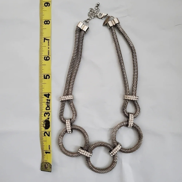 Women's New York & Company Silver 3 Ring Statement Necklace - Picture 10 of 12